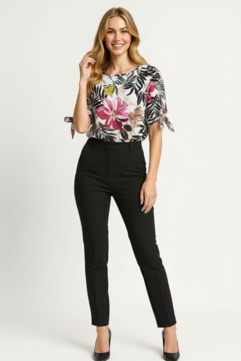 BLUSA MANGA CORTA CON AMARRE
