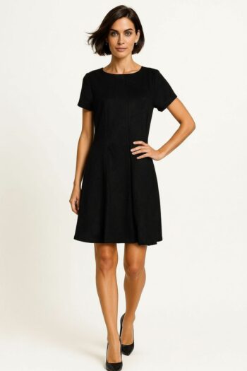 VESTIDO CORTE GODETTE SUEDE