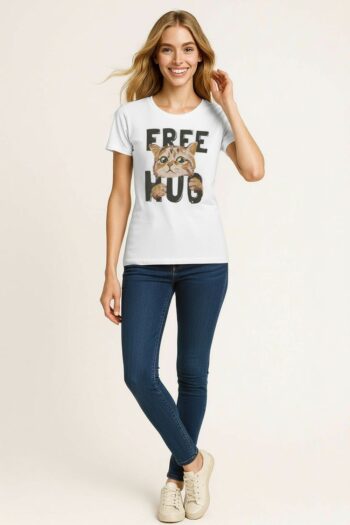 PLAYERA ESTAMPADA CON DISEÑO FREE HUG