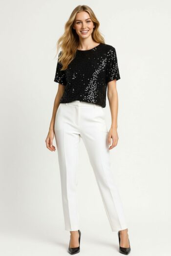 PLAYERA AMPLIA CON LENTEJUELAS
