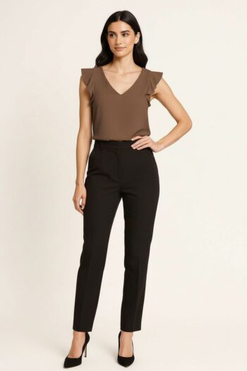 BLUSA DOBLE ESCOTE EN V VOLANTES