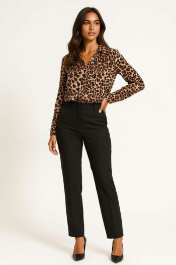BLUSA CAMISERA DE MANGA TRES CUARTOS