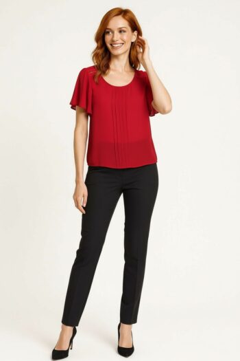 BLUSA CON ALFORZAS DELANTERAS