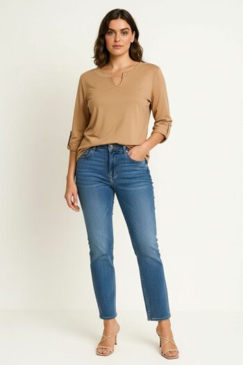 BLUSA MANGA TRES CUARTOS CON ABERTURA