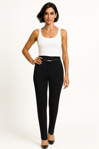 PANTALÓN SASTRERO CON CINTURÓN CADENA