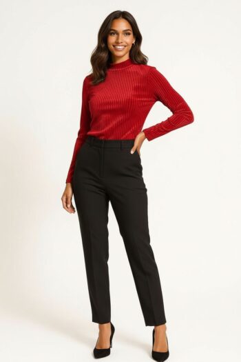 PLAYERA RIB VELOUR MANGA LARGA