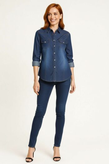 BLUSA MEZCLILLA MANGA LARGA