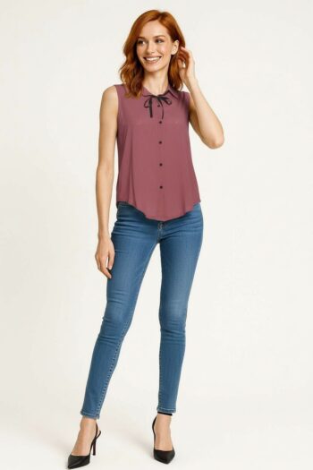 BLUSA SIN MANGAS CON LAZO