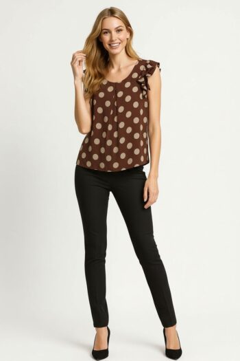 BLUSA MANGA CORTA CON OLÁN