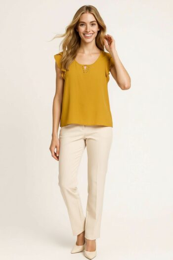 BLUSA ESCOTE CON ESTOPEROLES