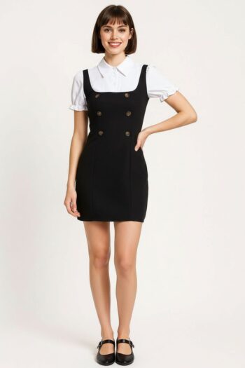 VESTIDO SUEDE CON CAMISA FALSA