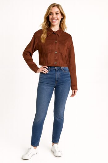 CHAQUETA SWEED CORTA MODERNA