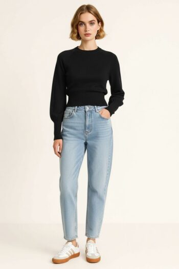 SUETER CROP DE MANGA LARGA