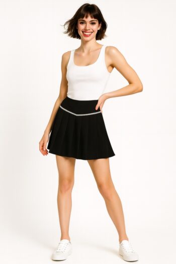 FALDA SHORT TABLEADA ELEGANTE