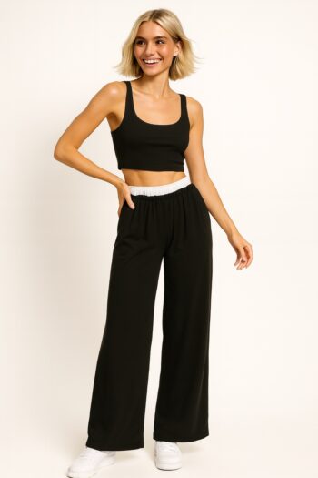 PANTALÓN AMPLIO CON PRETINA