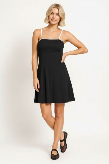 VESTIDO CORTO RIB TIRANTES