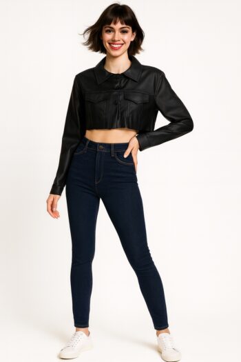 CHAQUETA CROP BOLSILLOS FRONT