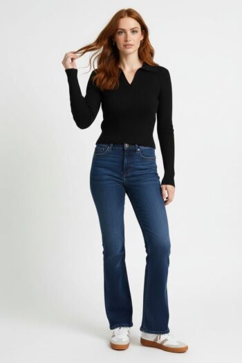 SUÉTER CROP CUELLO POLO