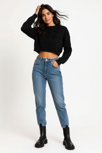 SUETER TEJIDO CROP AJUSTADO