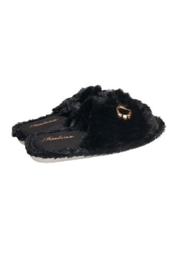 PANTUFLA PELUCHE DETALLE METÁLICO