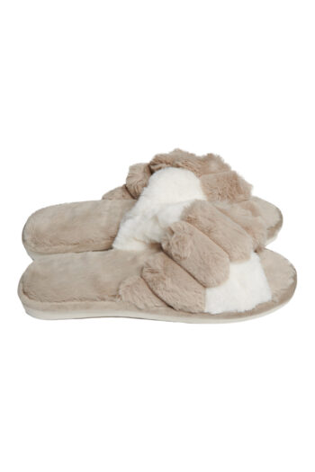 PANTUFLA PELUCHE TIRA CRUZADA