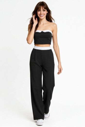 CONJUNTO TOP Y PANTALÓN COMBINADO