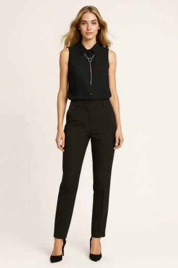 BLUSA SIN MANGAS CUELLO CAMISERO