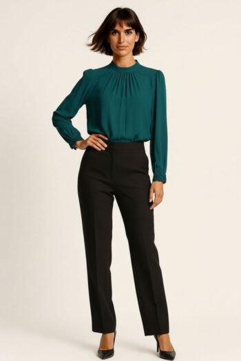 BLUSA ELEGANTE CON PUÑOS DECORADOS