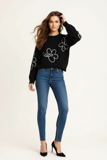 SUÉTER CON DISEÑO DE FLORES
