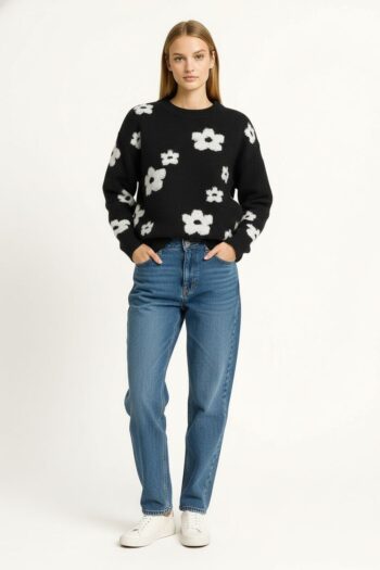 SUETER GRUESO FLORES RELEVADAS