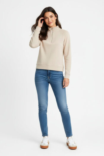 SUDADERA CUELLO ALTO CON CIERRE