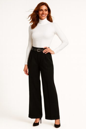 PANTALÓN CON PINZAS Y CINTURÓN