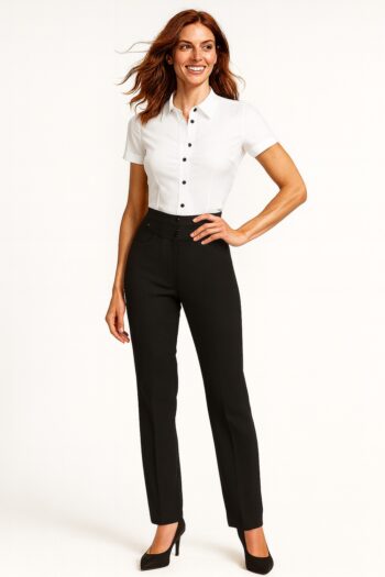 PANTALÓN CON PRETINA DE TRES BOTONES