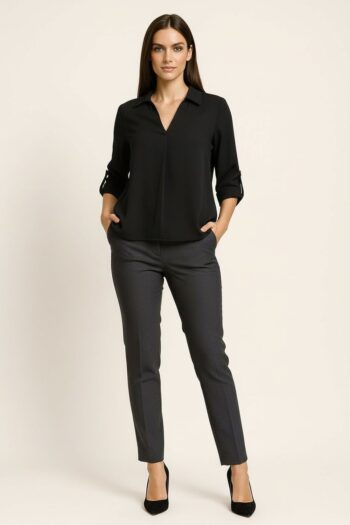 BLUSA FORMAL CON CHARRETERAS