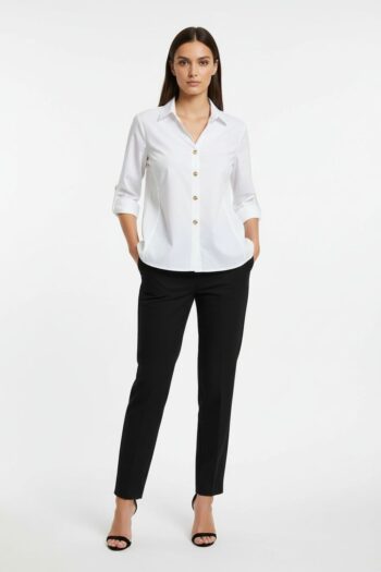 BLUSA CAMISERA CON BOTONES DECORATIVOS