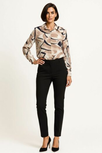 BLUSA CAMISERA CON CHARRETERAS
