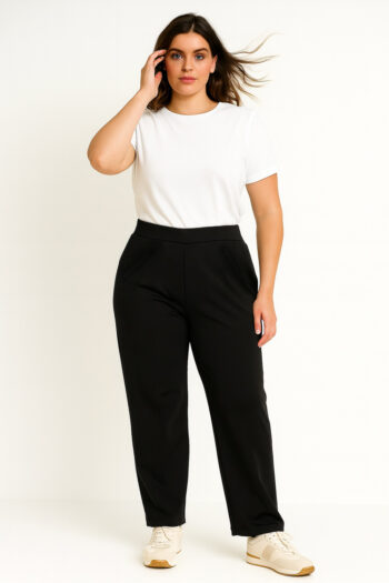 PANTALÓN SCUBA CON PRETINA ANCHA