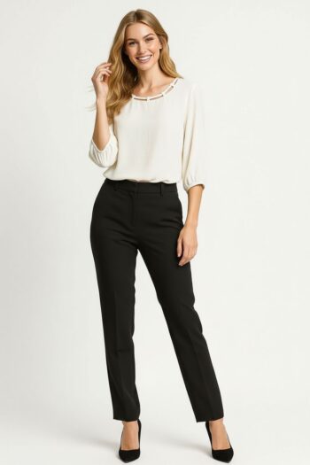 BLUSA CON APLICACIONES EN CUELLO