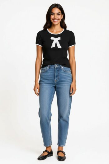 PLAYERA CON MOÑO DE ENCAJE