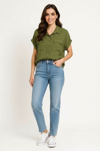 BLUSA CON BOLSILLOS DECORATIVOS