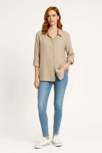 BLUSA CAMISERA CON PUÑO AJUSTABLE