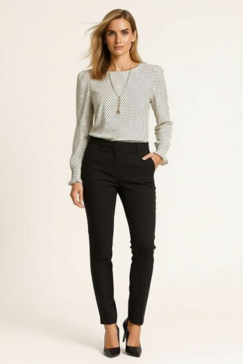BLUSA MANGA LARGA CON COLLAR