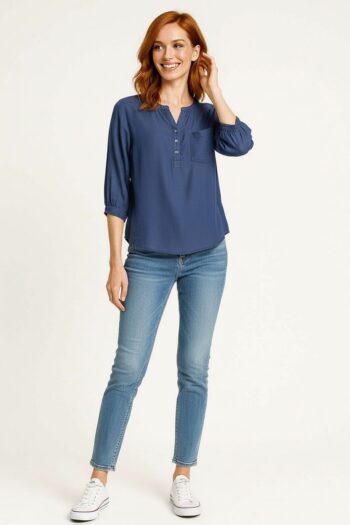 BLUSA MEZCLILLA CON BOTONES