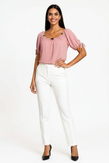 BLUSA CAMPESINA CON AJUSTE