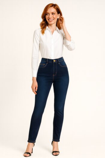 JEANS AJUSTADOS DE TIRO MEDIO