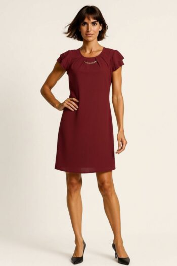 VESTIDO CORTO CON APLICACIÓN