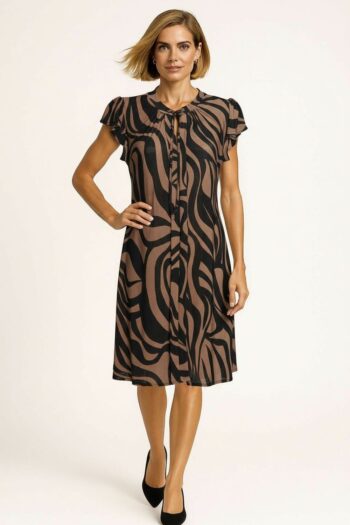 VESTIDO CORTO CON LAZO ESCOTE