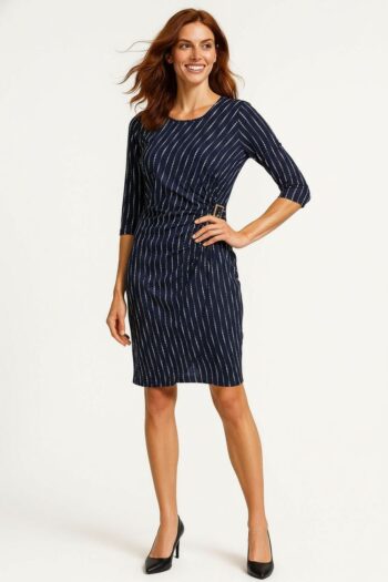 VESTIDO CORTO DE MANGA TRES CUARTOS