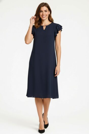 VESTIDO CON VOLANTES EN HOMBROS