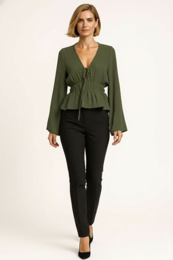 BLUSA CON JARETA EN CINTURA